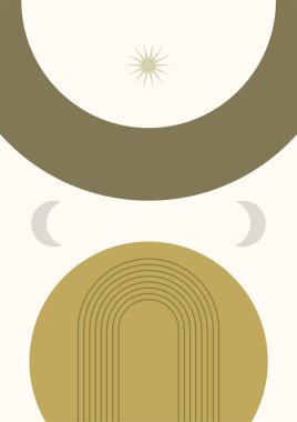 Çember Soyut Boho Geometrik Renk Tasarımı Posteri