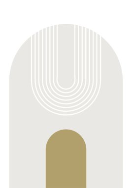 Basit satır Düz Boho Geometrik Nötr Renk Tasarımı Posteri