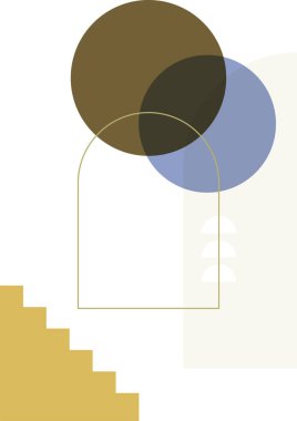 Merdiven soyut renkli Düz Boho Geometrik Renk Tasarımı Posteri