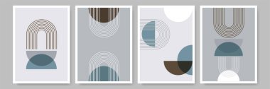 Çember Soyut Boho Geometrik Renk Tasarımı Posteri