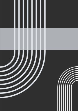 Basit satır Düz Boho Geometrik Nötr Renk Tasarımı Posteri