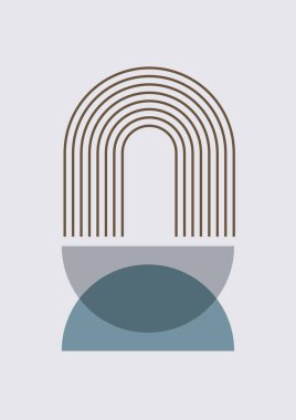 Çember Soyut Boho Geometrik Renk Tasarımı Posteri