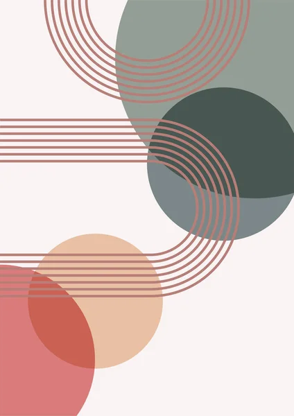 円抽象的な赤カラフルなフラットボーア幾何学的ニュートラルカラーデザインポスター — ストックベクタ