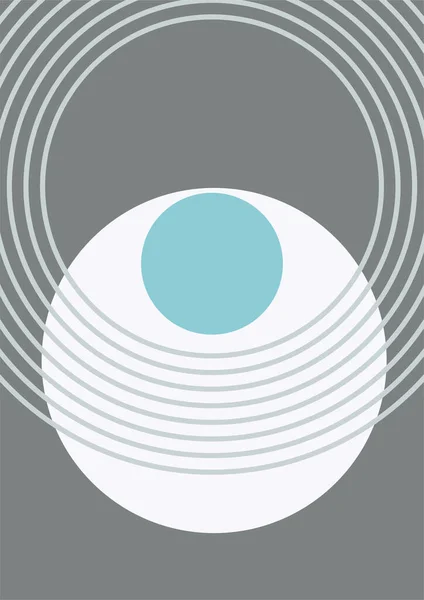 サークルアブストラクトフラットボーア幾何学的ニュートラルカラーデザインポスター — ストックベクタ