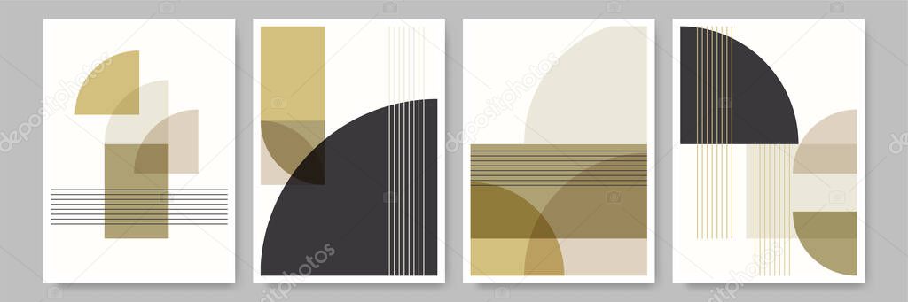 Shape abstract Flat Boho Geometric Neutral Color design Poster