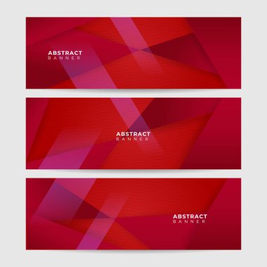 Soyut kırmızı geniş pankart tasarım arkaplanını göster