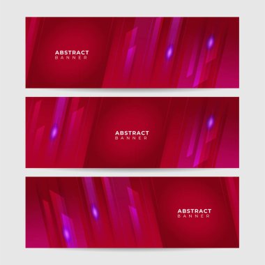 Şirket neon tarzı kırmızı geniş pankart tasarımı arkaplanı