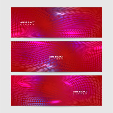 Soyut neon tarzı kırmızı geniş pankart tasarımı arka plan