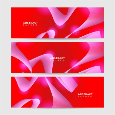 Dalga ağı neon tarzı kırmızı geniş pankart tasarımı arkaplanı