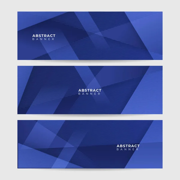 Mostrar Fondo Diseño Banner Ancho Azul Abstracto — Vector de stock