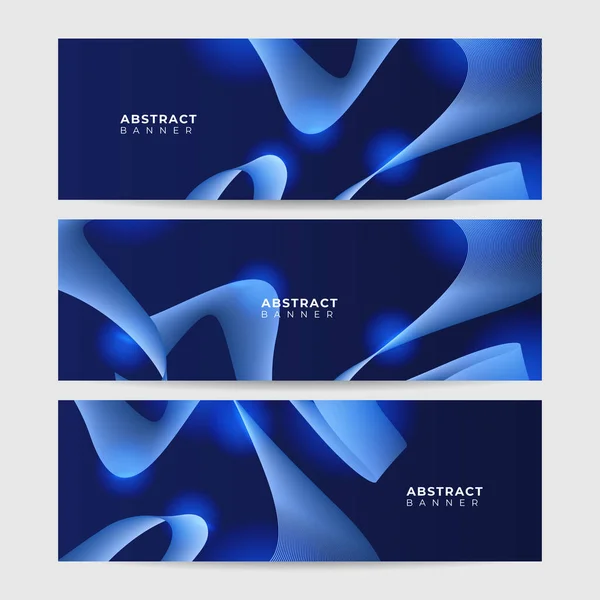 Wave Rete Stile Neon Blu Ampio Banner Design Sfondo — Vettoriale Stock