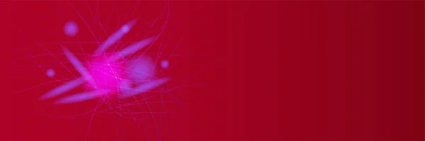 网络霓虹灯风格的红色宽横幅设计背景 带有深红色工艺几何背景的抽象横幅设计 矢量说明 — 图库矢量图片