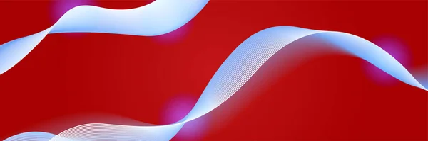 波ネットワーキングネオンスタイルの赤ワイドバナーデザインの背景 ダークレッド技術の幾何学的背景を持つ抽象的なバナーデザイン ベクターイラスト — ストックベクタ