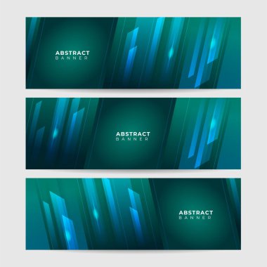 Şirket neon tarzı yeşil geniş pankart tasarımı arkaplanı