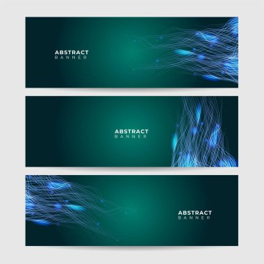 Ağ neon tarzı yeşil pankart tasarımı arka plan