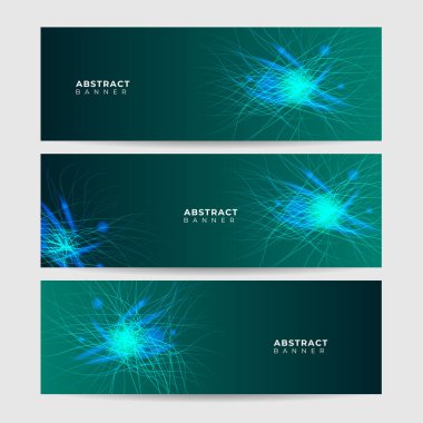 Ağ neon tarzı yeşil pankart tasarımı arka plan