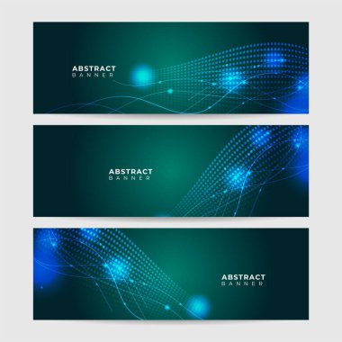 Ağ neon tarzı yeşil pankart tasarımı arka plan