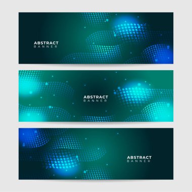 Dalga ağı neon tarzı yeşil geniş pankart tasarımı arkaplanı