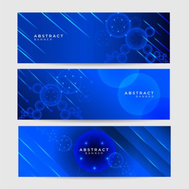 Soyut mavi pankart tasarım arkaplanını göster