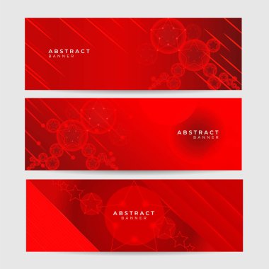 Soyut kırmızı geniş pankart tasarım arkaplanını göster