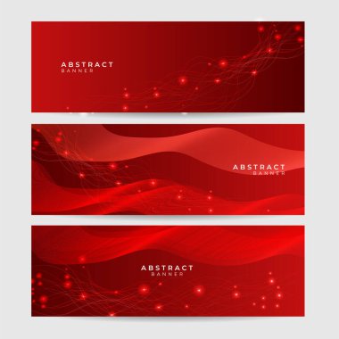 Soyut kırmızı geniş pankart tasarım arkaplanını göster