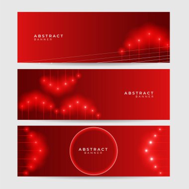 Soyut neon tarzı kırmızı geniş pankart tasarımı arka plan