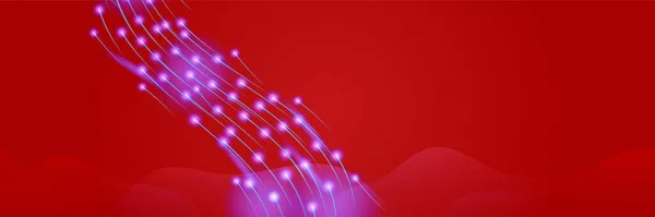웨이브 스타일붉은 색넓은 디자인 기술의 기하학적 배경을 디자인 일러스트 — 스톡 벡터