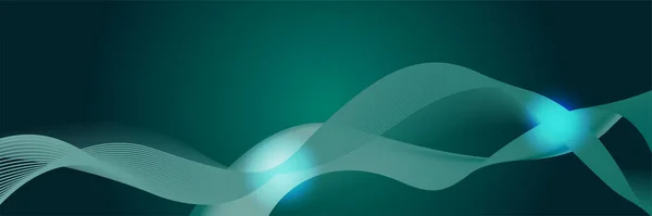 Wave Сетевой Неоновый Стиль Зеленый Широкополосный Дизайн Баннера Фон Абстрактная — стоковый вектор