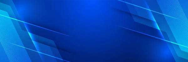 Réseau Numérique Bleu Large Fond Conception Bannière Conception Abstraite Bannière — Image vectorielle