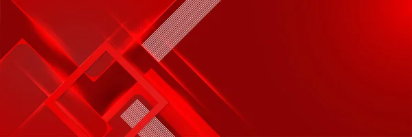 Tecnologia Global Vermelho Fundo Design Banner Largo Design Banner Abstrato — Vetor de Stock