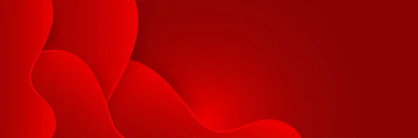 Wave Red Neón Estilo Rojo Ancho Banner Diseño Fondo Diseño — Vector de stock