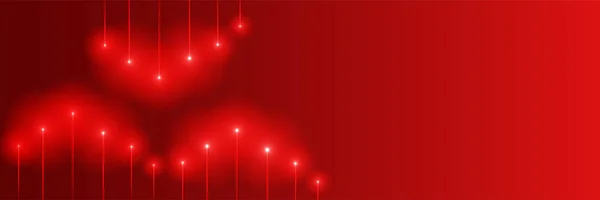 Абстрактний Неоновий Стиль Червоний Широкий Банерний Дизайн Фону — стоковий вектор
