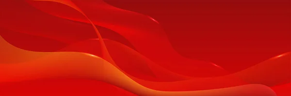 Wave Red Neón Estilo Rojo Ancho Banner Diseño Fondo — Archivo Imágenes Vectoriales