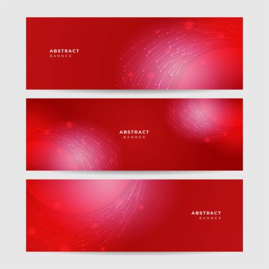 Ağ soyut neon tarzı kırmızı geniş pankart tasarım arkaplanı