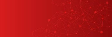 Ağ neon tarzı kırmızı geniş pankart tasarımı arkaplanı. Koyu kırmızı teknoloji geometrik arkaplanlı soyut üç boyutlu pankart tasarımı. Vektör illüstrasyonu