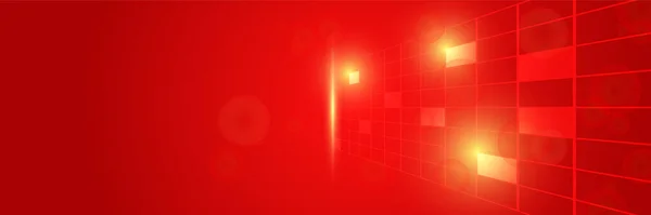 Технології Світового Червоного Широкого Банерного Дизайну Фону Абстрактний Дизайн Банера — стоковий вектор