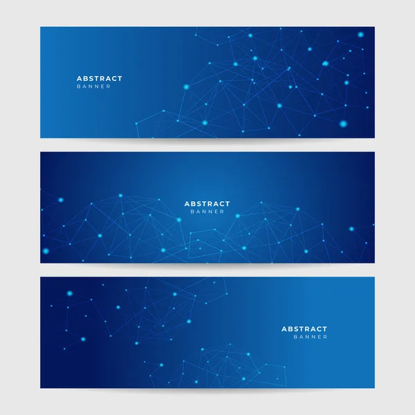 Abstraktes Neon Style Blue Wide Banner Design Hintergrund — Stockvektor