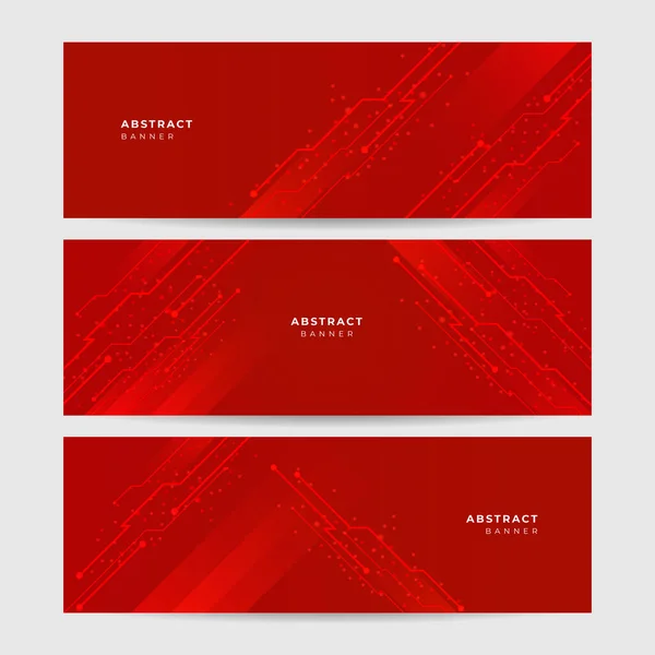 Δικτύωση Νέον Στυλ Κόκκινο Ευρύ Banner Σχεδιασμό Φόντο — Διανυσματικό Αρχείο