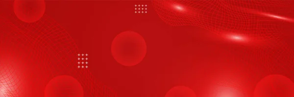 Digitale Kreis Stil Rot Breiten Banner Design Hintergrund Abstraktes Modernes — Stockvektor
