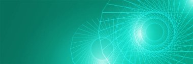 Dijital omurga tarzı yeşil geniş pankart tasarımı arka plan. Yeşil teknoloji geometrik arka plana sahip soyut modern 3D pankart tasarımı. Vektör illüstrasyonu