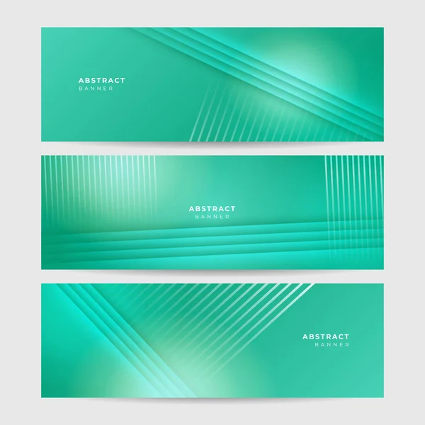 Networking Abstrato Neon Estilo Verde Amplo Banner Design Fundo — Vetor de Stock