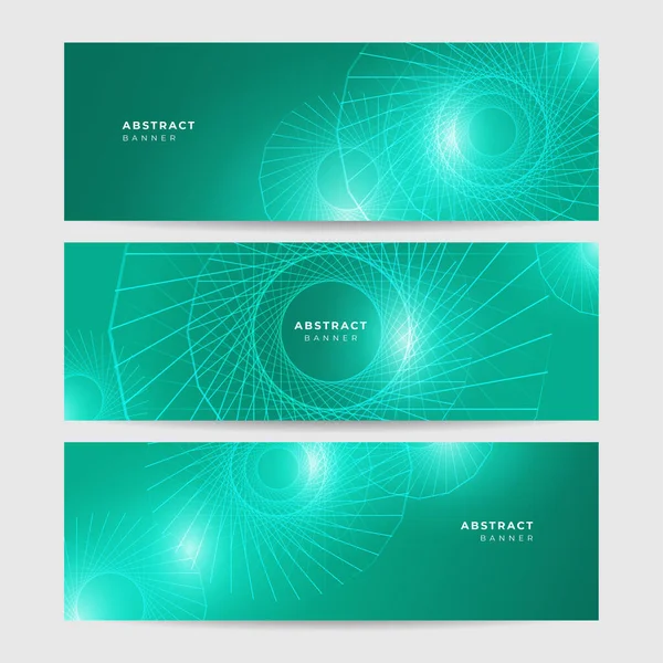 Digital Wirbelsäule Stil Grün Breit Banner Design Hintergrund — Stockvektor