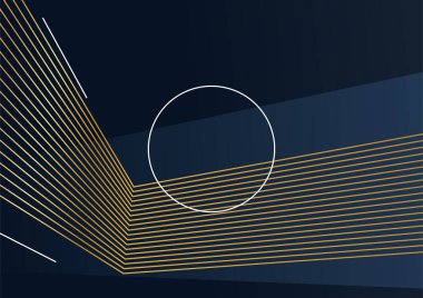 Modern lüks siyah ve altın renkli soyut bir arkaplan. Soyut dekorasyon, altın desen, üç boyutlu vektör çizimi. Siyah altın dalgalar şablonu kaplar, geometrik şekiller, modern minimal bayrak.