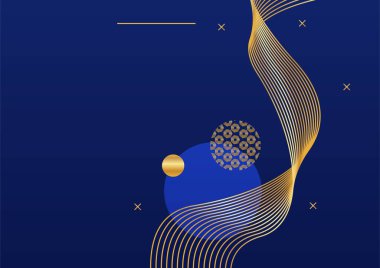 Lüks Soyut Altın Mavi kapak tasarımı arka plan