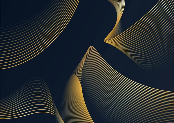 Moderne Luxe Zwart Goud Abstracte Lijn Achtergrond Abstracte Decoratie Gouden — Stockvector