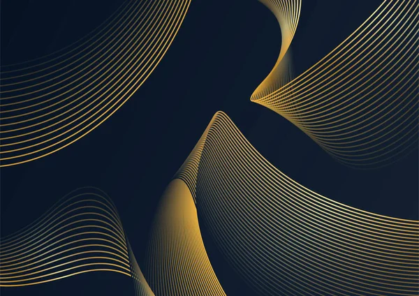 Fondo Línea Abstracta Lujo Moderno Negro Oro Decoración Abstracta Patrón — Vector de stock