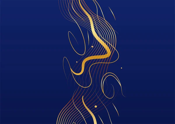 Абстрактная Линия Золотисто Голубая Обложка — стоковый вектор