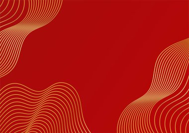 Soyut kırmızı ve altın çizgiler arkaplanı