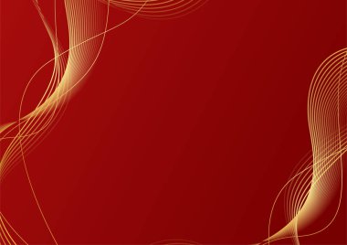 Soyut kırmızı ve altın çizgiler arkaplanı
