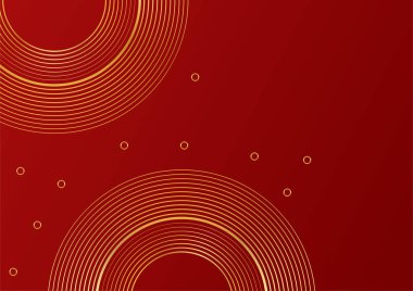 Modern lüks kırmızı ve altın soyut dalga arka plan pankartı. Soyut kırmızı ve altın çizgiler arkaplanı